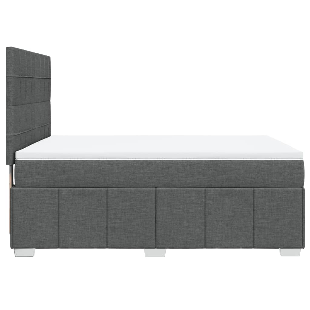 Giroletto a Molle con Materasso Grigio Scuro 140x190 cm Tessuto | homemem39