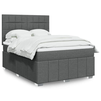 Giroletto a Molle con Materasso Grigio Scuro 140x190 cm Tessuto