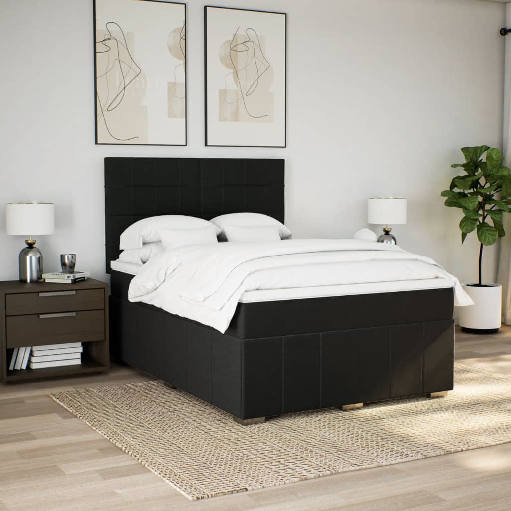 Giroletto a Molle con Materasso Nero 140x190 cm in Tessuto | homemem39