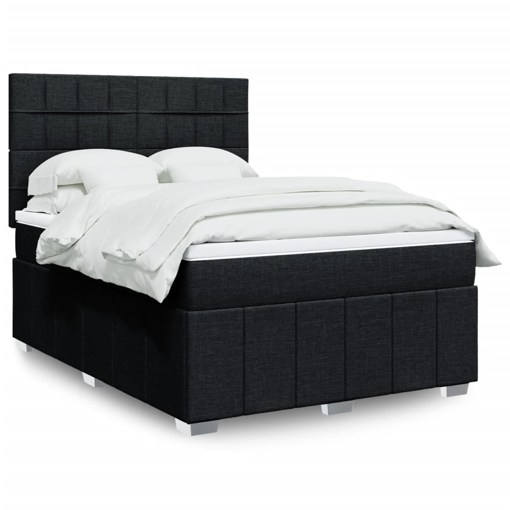 Giroletto a Molle con Materasso Nero 140x190 cm in Tessuto | homemem39