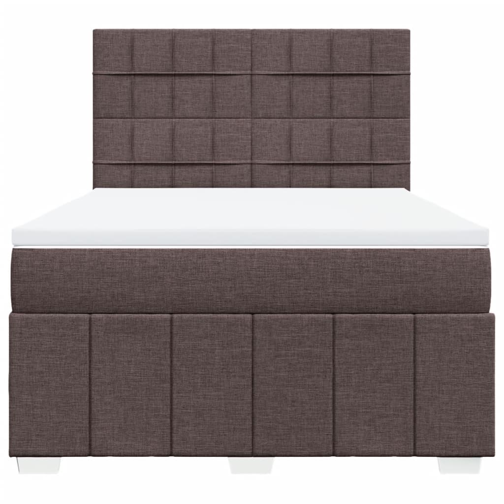 Giroletto a Molle con Materasso Marrone Scuro 140x190cm Tessuto | homemem39