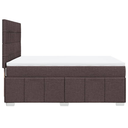 Giroletto a Molle con Materasso Marrone Scuro 140x190cm Tessuto | homemem39