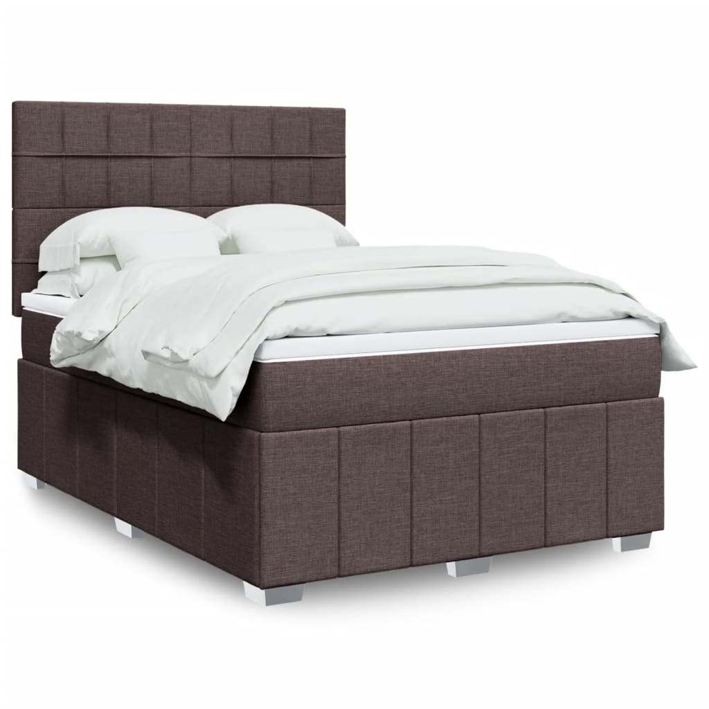 Giroletto a Molle con Materasso Marrone Scuro 140x190cm Tessuto | homemem39
