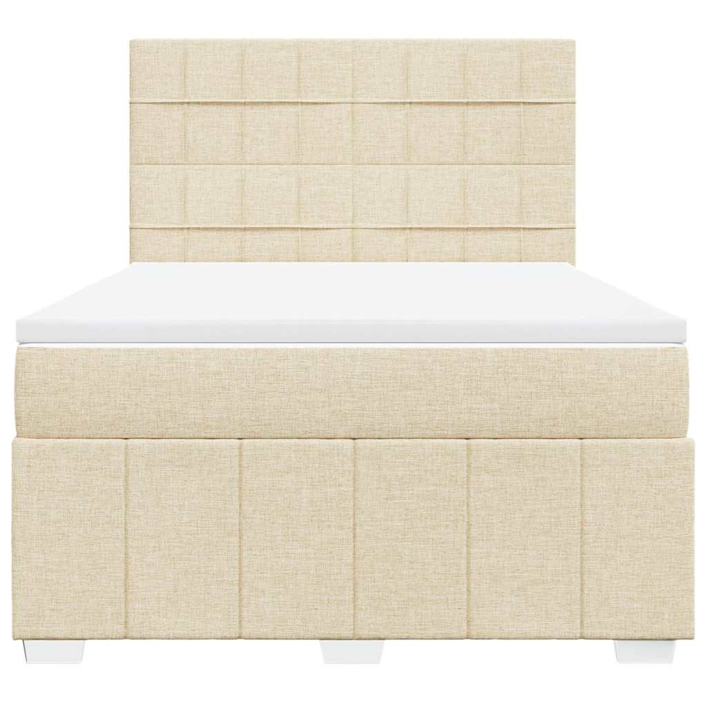 Giroletto a Molle con Materasso Crema 140x19 cm in Tessuto