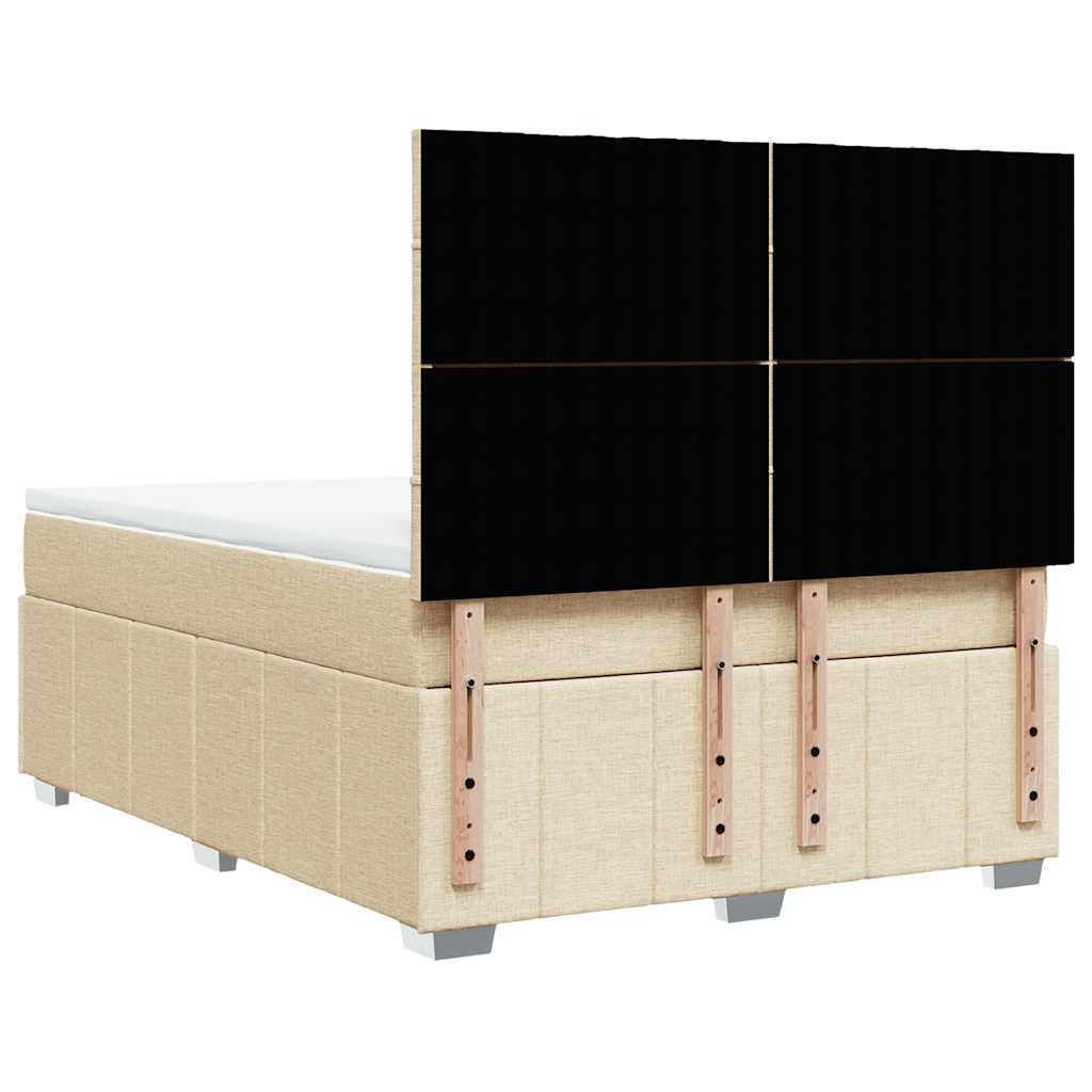 Giroletto a Molle con Materasso Crema 140x19 cm in Tessuto | homemem39