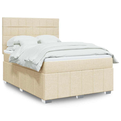 Giroletto a Molle con Materasso Crema 140x19 cm in Tessuto | homemem39