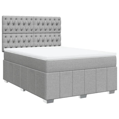 Giroletto a Molle con Materasso Grigio Chiaro 140x190cm Tessuto