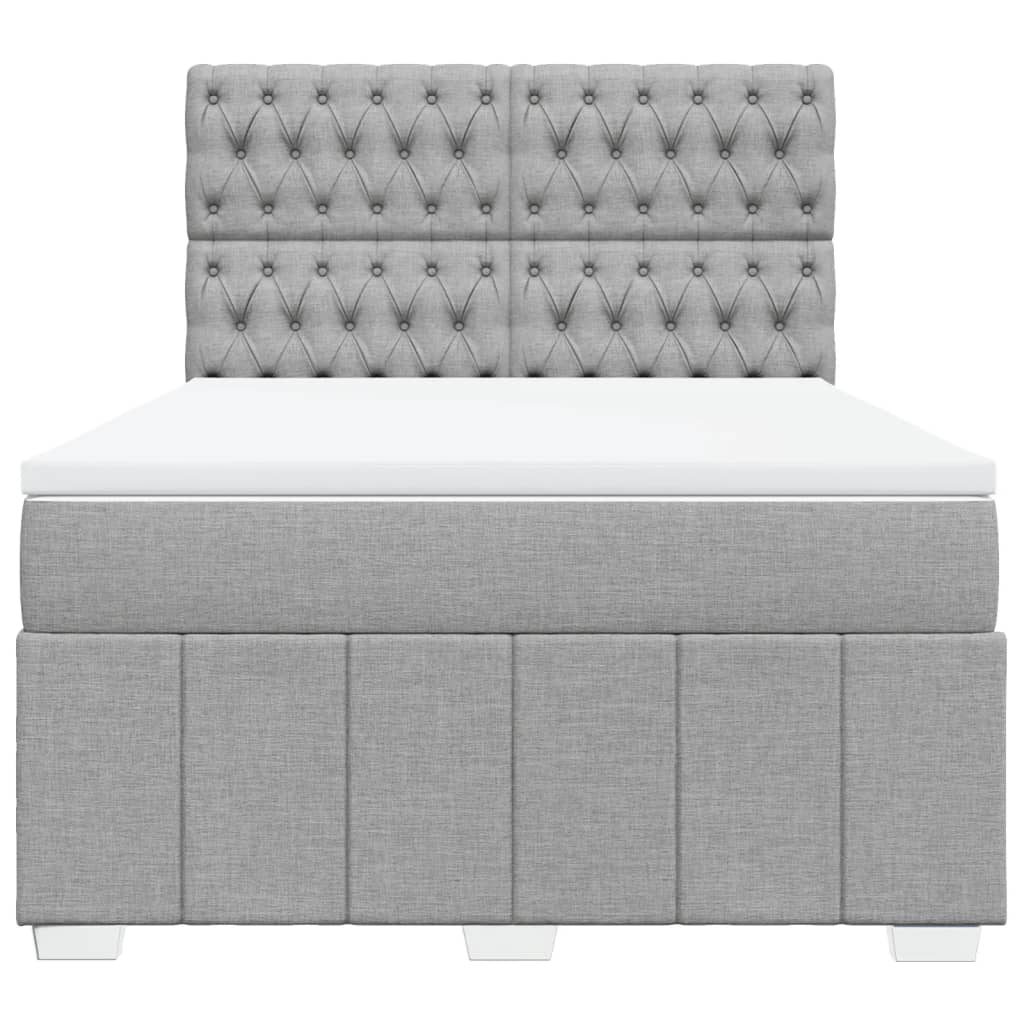 Giroletto a Molle con Materasso Grigio Chiaro 140x190cm Tessuto