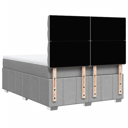 Giroletto a Molle con Materasso Grigio Chiaro 140x190cm Tessuto