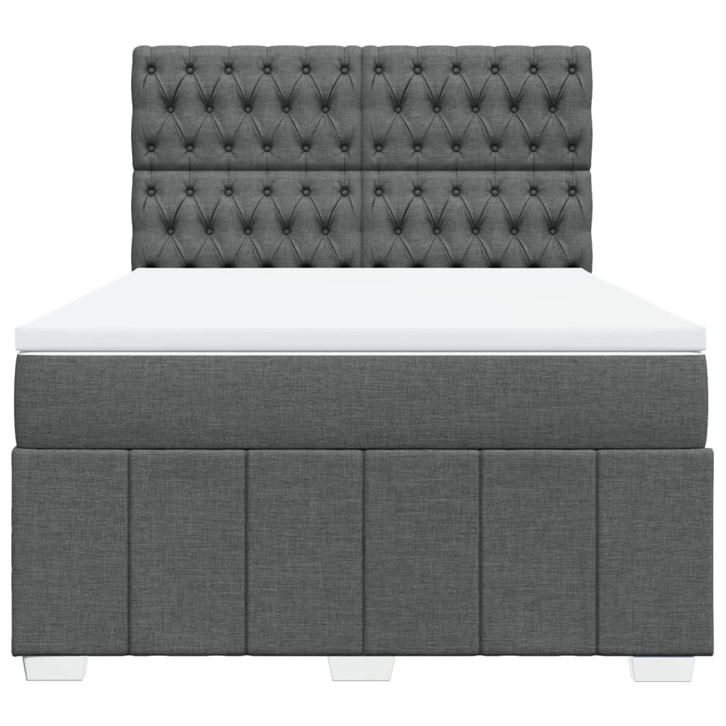 Giroletto a Molle con Materasso Grigio Scuro 140x190 cm Tessuto