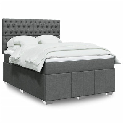Giroletto a Molle con Materasso Grigio Scuro 140x190 cm Tessuto | homemem39