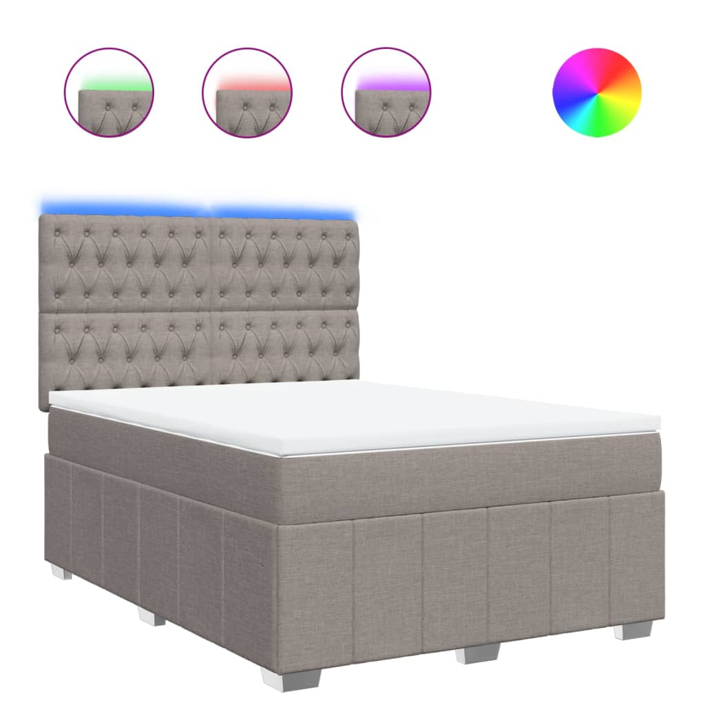 Giroletto a Molle con Materasso Tortora 140x190 cm in Tessuto | homemem39