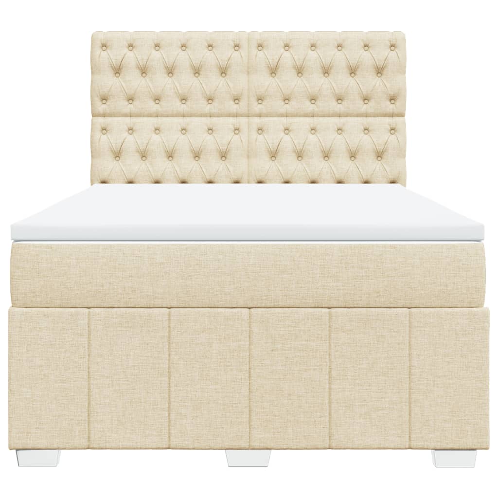 Giroletto a Molle con Materasso Crema 140x19 cm in Tessuto