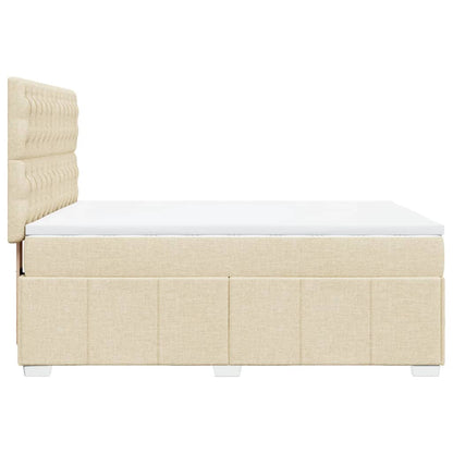 Giroletto a Molle con Materasso Crema 140x19 cm in Tessuto | homemem39