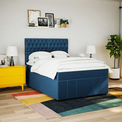 Giroletto a Molle con Materasso Blu 140x190 cm in Tessuto | homemem39