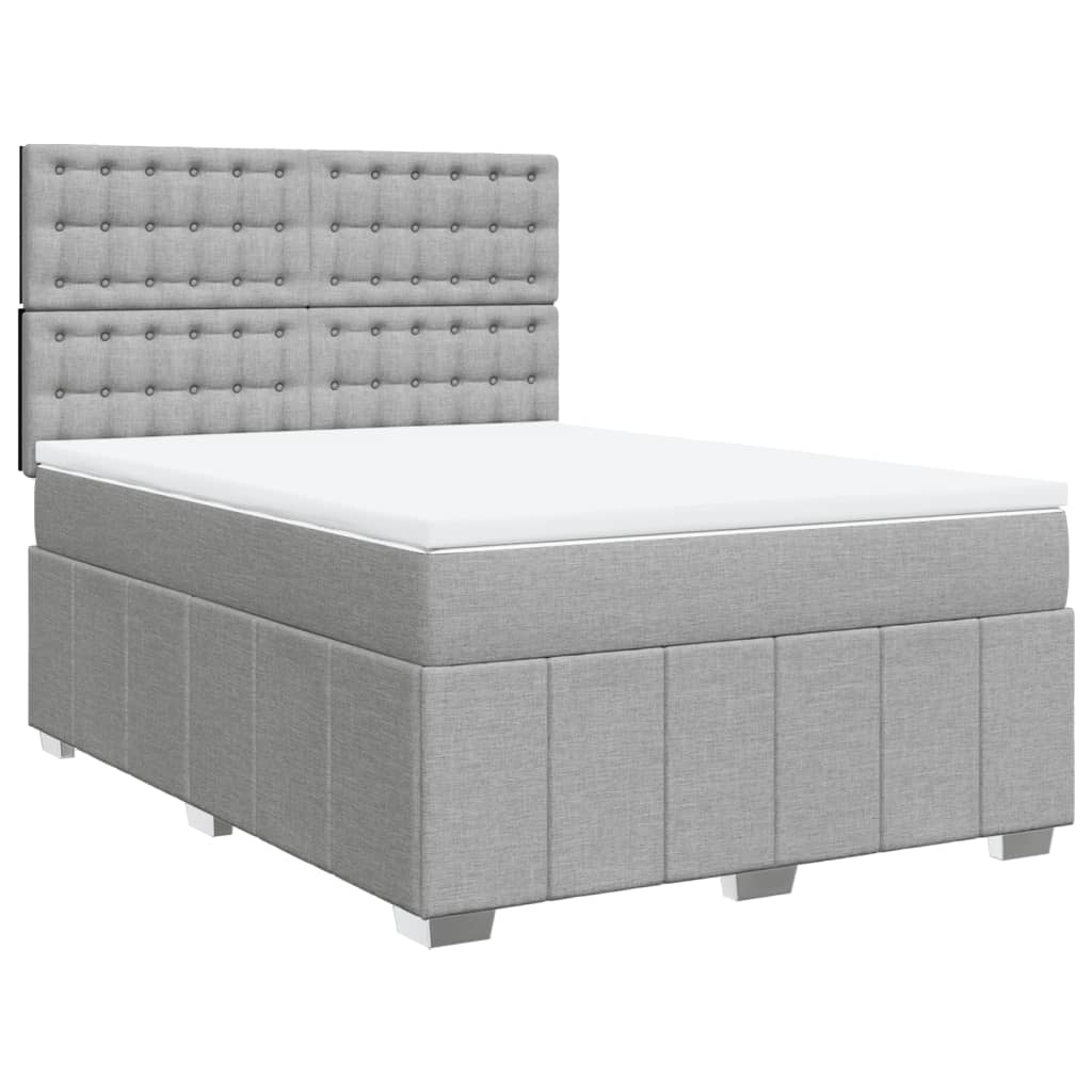 Giroletto a Molle con Materasso Grigio Chiaro 140x190cm Tessuto