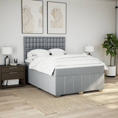 Giroletto a Molle con Materasso Grigio Chiaro 140x190cm Tessuto | homemem39