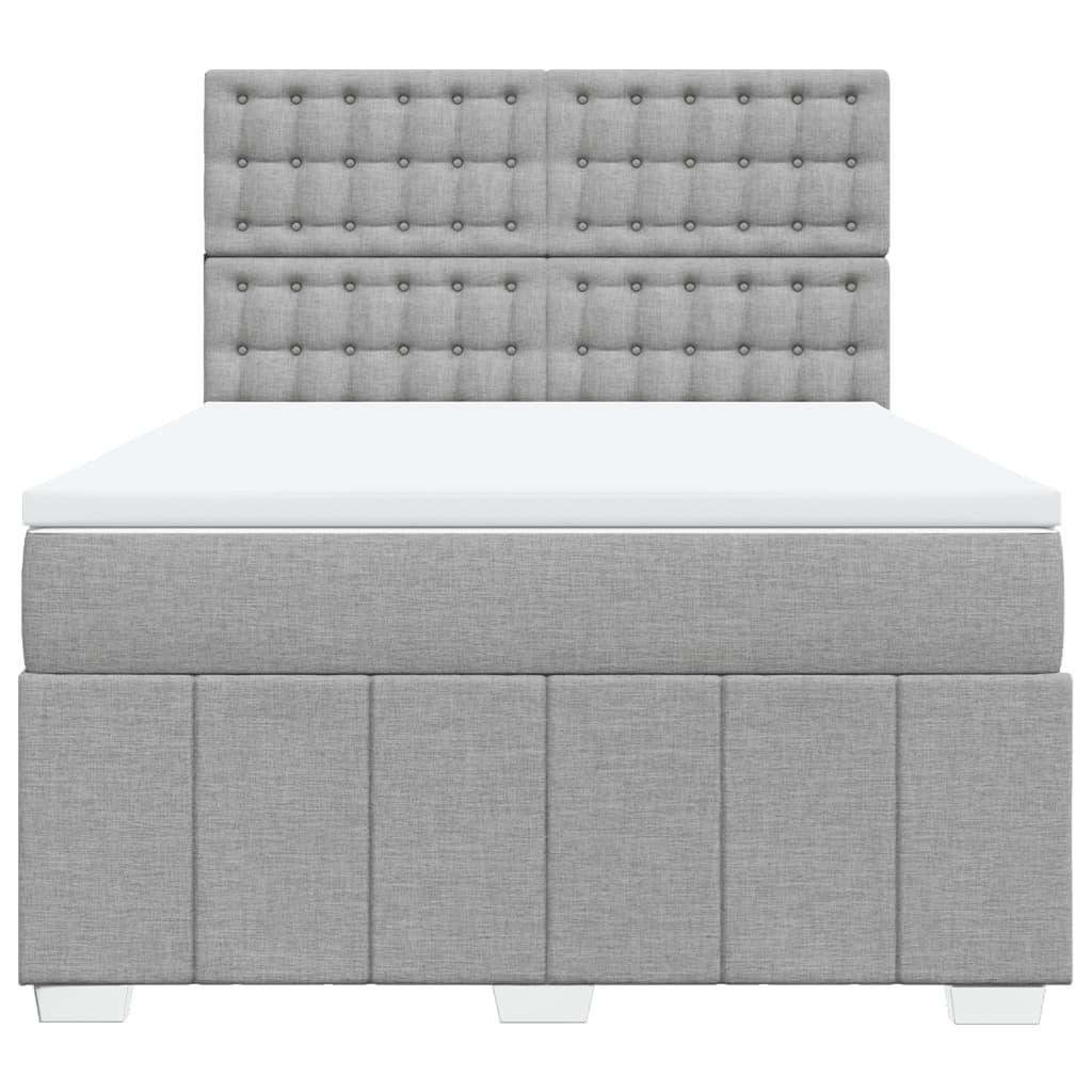 Giroletto a Molle con Materasso Grigio Chiaro 140x190cm Tessuto