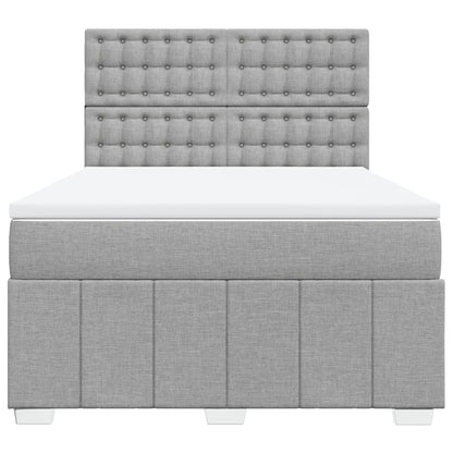 Giroletto a Molle con Materasso Grigio Chiaro 140x190cm Tessuto
