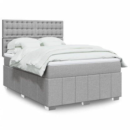 Giroletto a Molle con Materasso Grigio Chiaro 140x190cm Tessuto