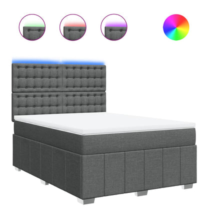 Giroletto a Molle con Materasso Grigio Scuro 140x190 cm Tessuto | homemem39