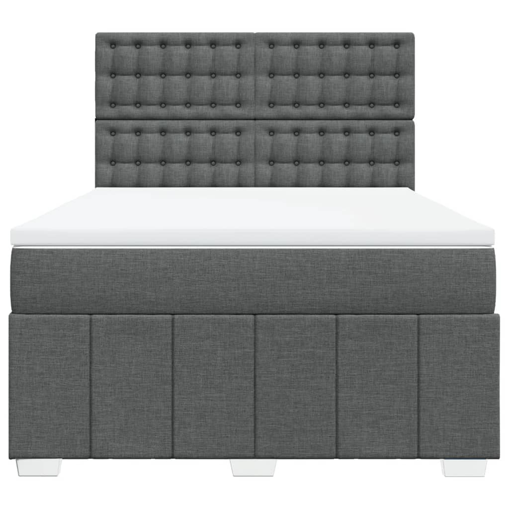 Giroletto a Molle con Materasso Grigio Scuro 140x190 cm Tessuto