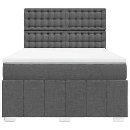 Giroletto a Molle con Materasso Grigio Scuro 140x190 cm Tessuto
