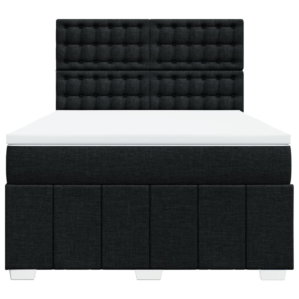 Giroletto a Molle con Materasso Nero 140x190 cm in Tessuto | homemem39