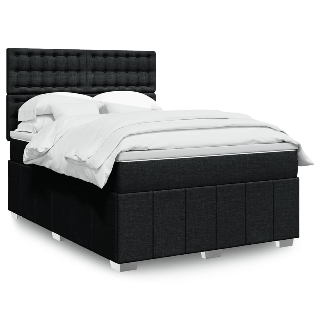 Giroletto a Molle con Materasso Nero 140x190 cm in Tessuto | homemem39
