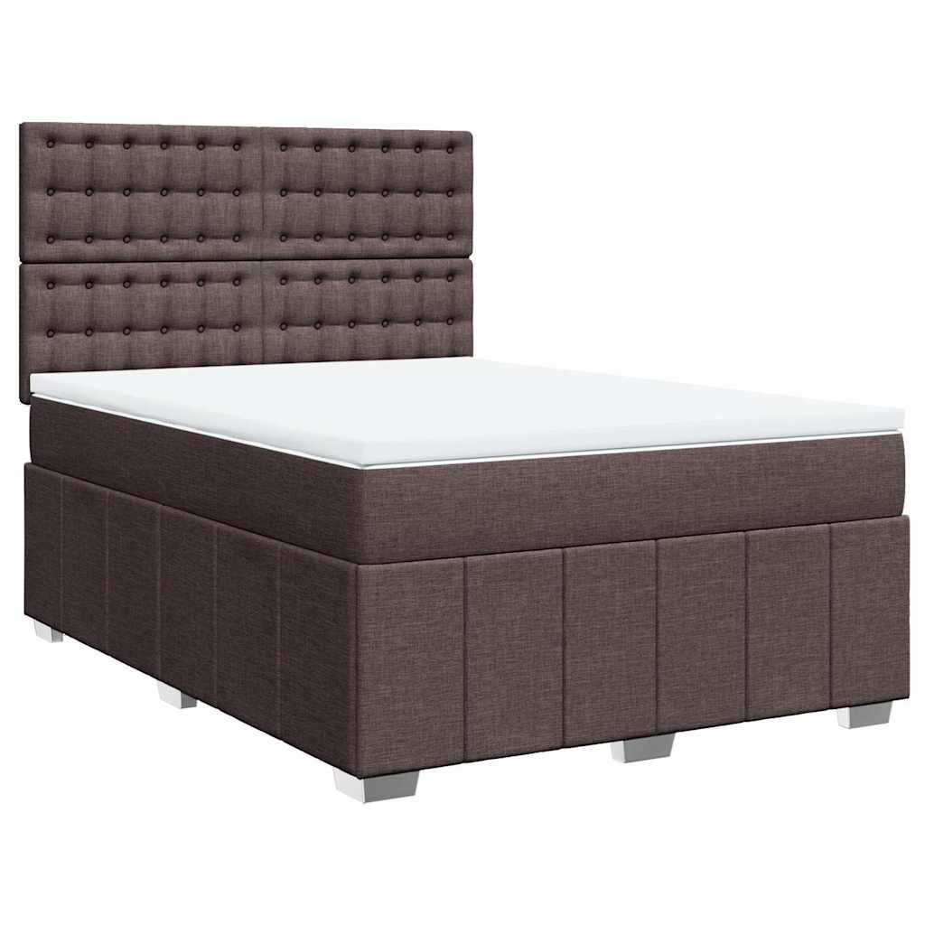Giroletto a Molle con Materasso Marrone Scuro 140x190cm Tessuto | homemem39