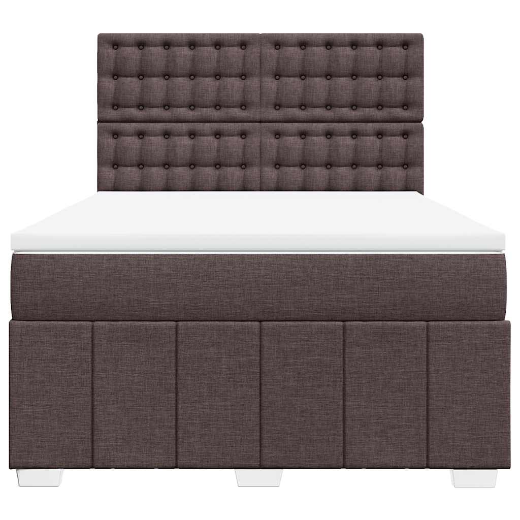 Giroletto a Molle con Materasso Marrone Scuro 140x190cm Tessuto | homemem39