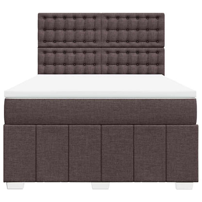 Giroletto a Molle con Materasso Marrone Scuro 140x190cm Tessuto | homemem39