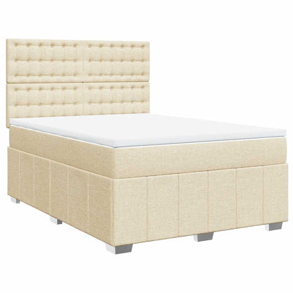 Giroletto a Molle con Materasso Crema 140x19 cm in Tessuto | homemem39