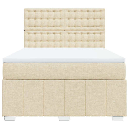 Giroletto a Molle con Materasso Crema 140x19 cm in Tessuto | homemem39