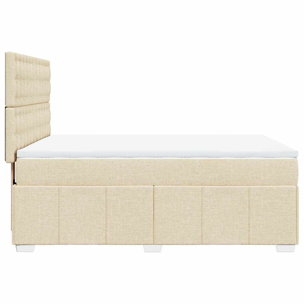 Giroletto a Molle con Materasso Crema 140x19 cm in Tessuto | homemem39