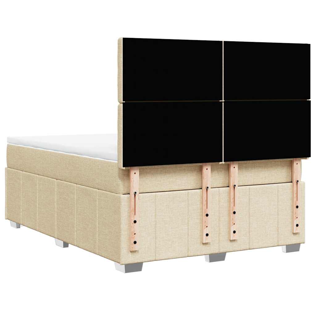 Giroletto a Molle con Materasso Crema 140x19 cm in Tessuto | homemem39