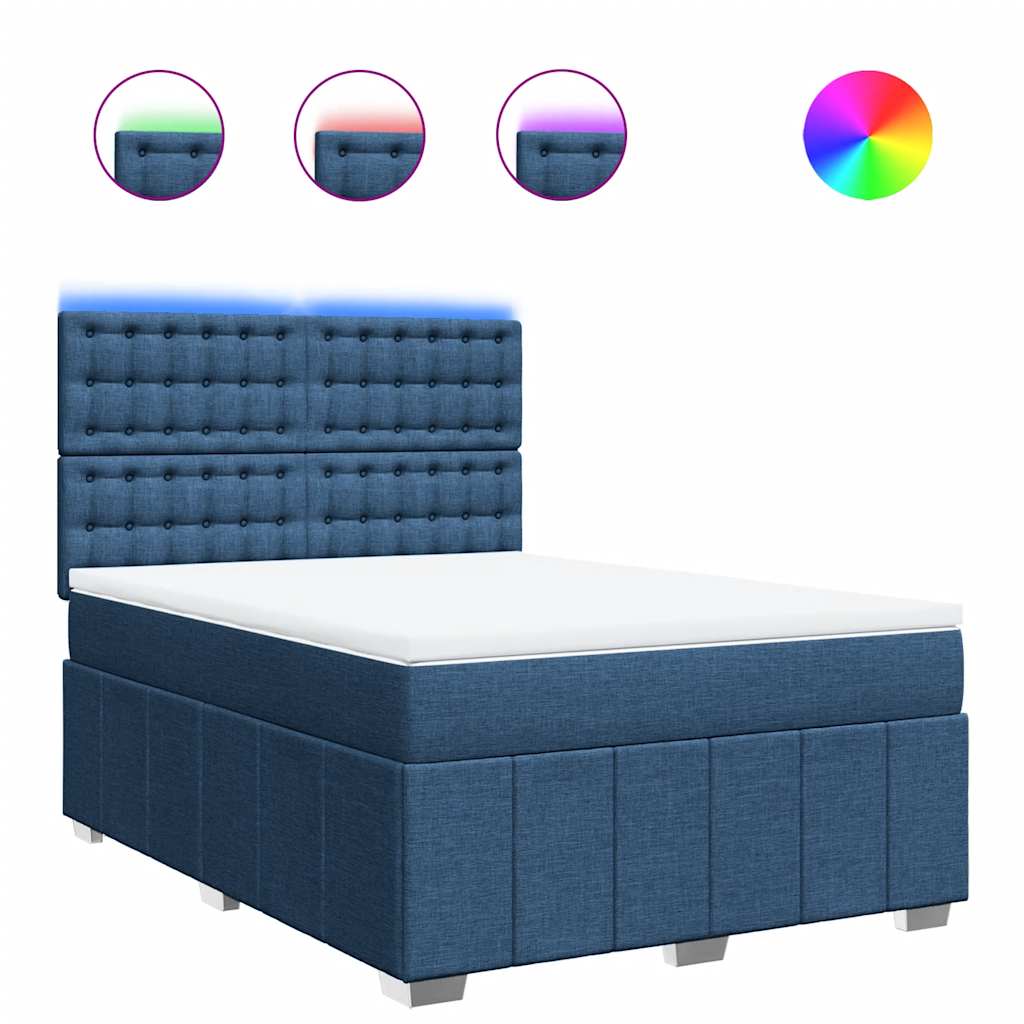 Giroletto a Molle con Materasso Blu 140x190 cm in Tessuto | homemem39