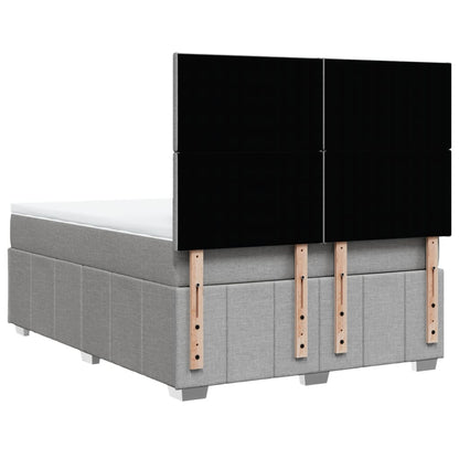 Giroletto a Molle con Materasso Grigio Chiaro 140x200cm Tessuto