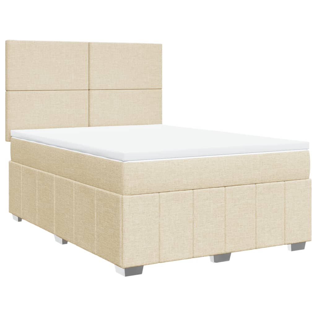 Giroletto a Molle con Materasso Crema 140x200 cm in Tessuto