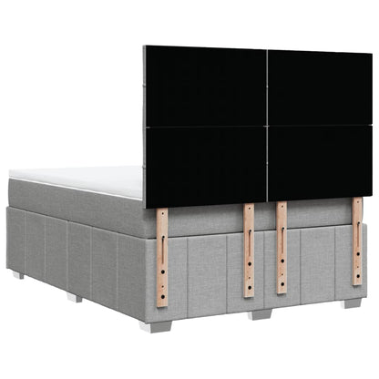 Giroletto a Molle con Materasso Grigio Chiaro 140x200cm Tessuto