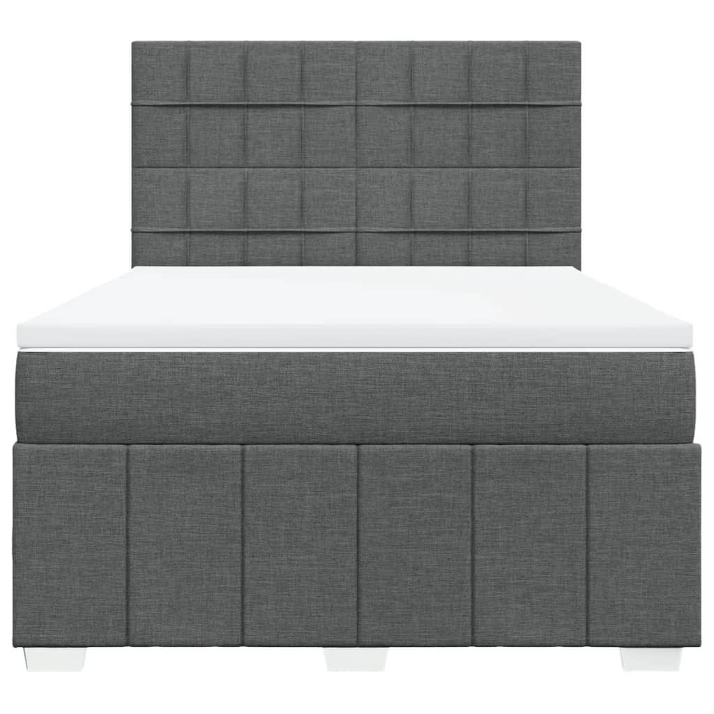 Giroletto a Molle con Materasso Grigio Scuro 140x200cm Tessuto