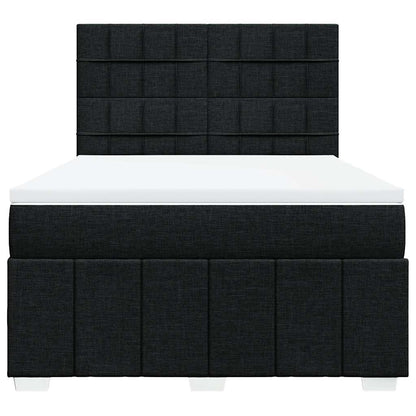 Giroletto a Molle con Materasso Nero 140x200 cm in Tessuto