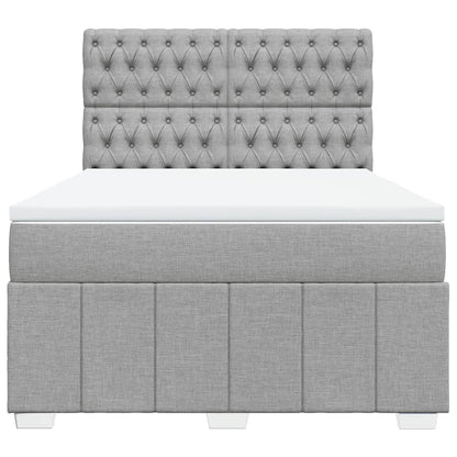 Giroletto a Molle con Materasso Grigio Chiaro 140x200cm Tessuto