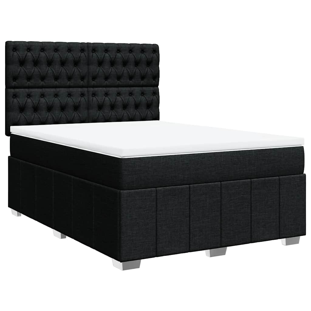 Giroletto a Molle con Materasso Nero 140x200 cm in Tessuto | homemem39