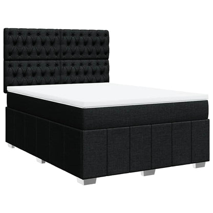 Giroletto a Molle con Materasso Nero 140x200 cm in Tessuto | homemem39