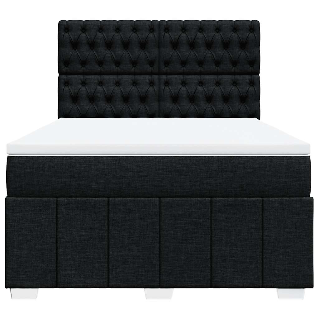 Giroletto a Molle con Materasso Nero 140x200 cm in Tessuto | homemem39