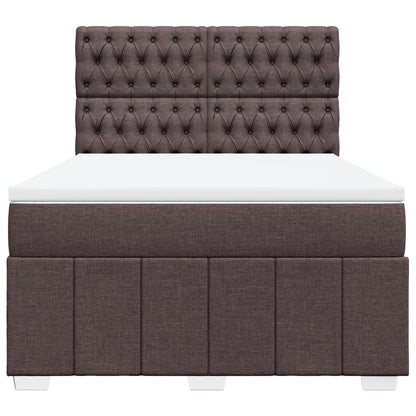 Giroletto a Molle con Materasso Marrone Scuro 140x200cm Tessuto
