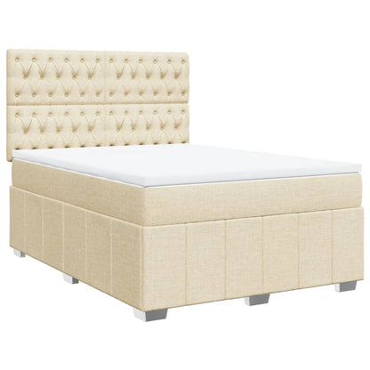 Giroletto a Molle con Materasso Crema 140x200 cm in Tessuto