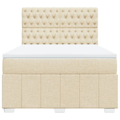 Giroletto a Molle con Materasso Crema 140x200 cm in Tessuto - homemem39