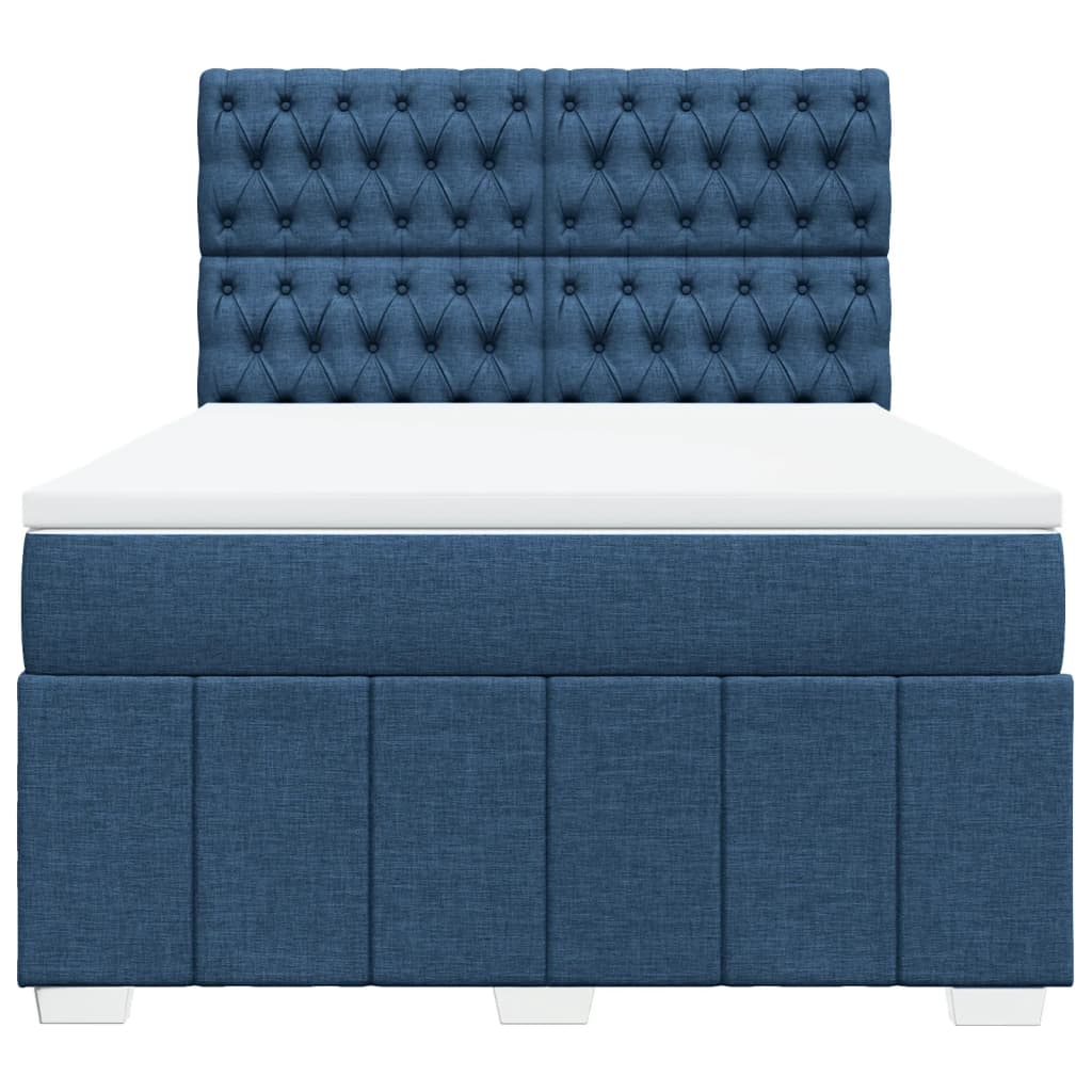 Giroletto a Molle con Materasso Blu 140x200 cm in Tessuto